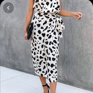 Leopard Wrap Midi Skirt & Racerback Tank
